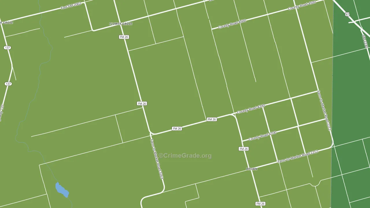 Three Leagues, TX Map of Vehicle Theft Rates