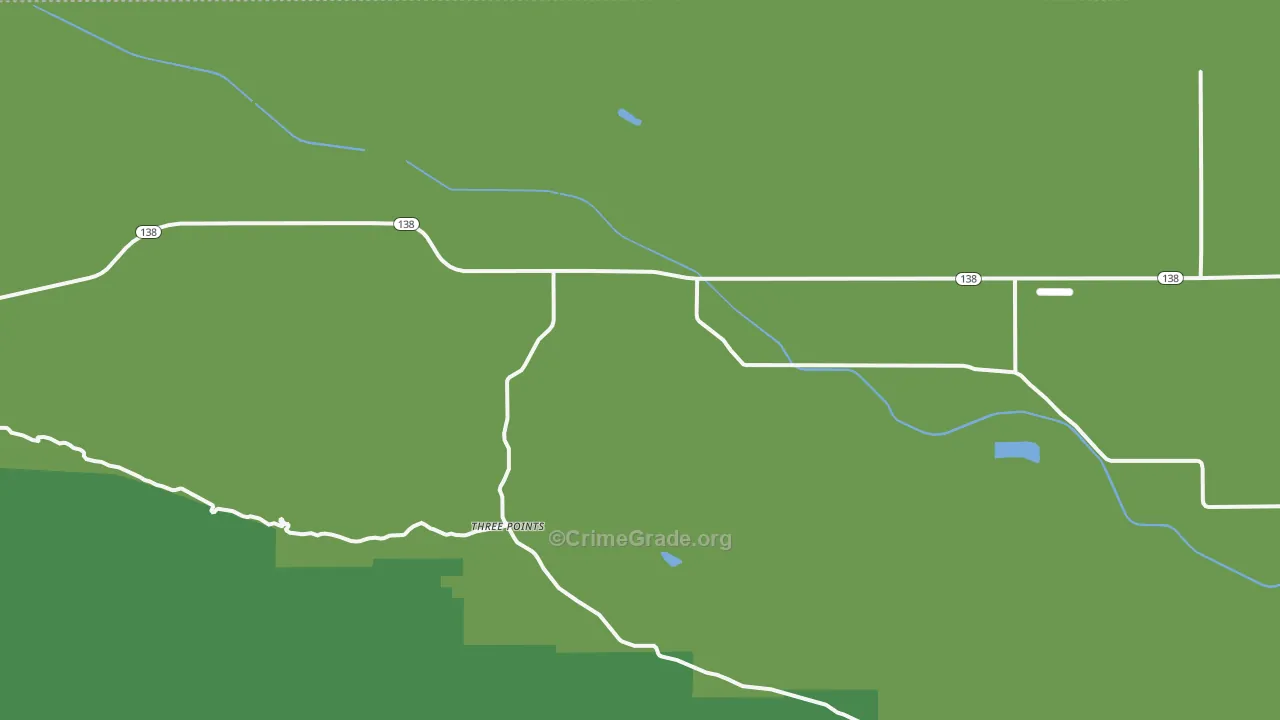 Three Points, CA Map of Vehicle Theft Rates