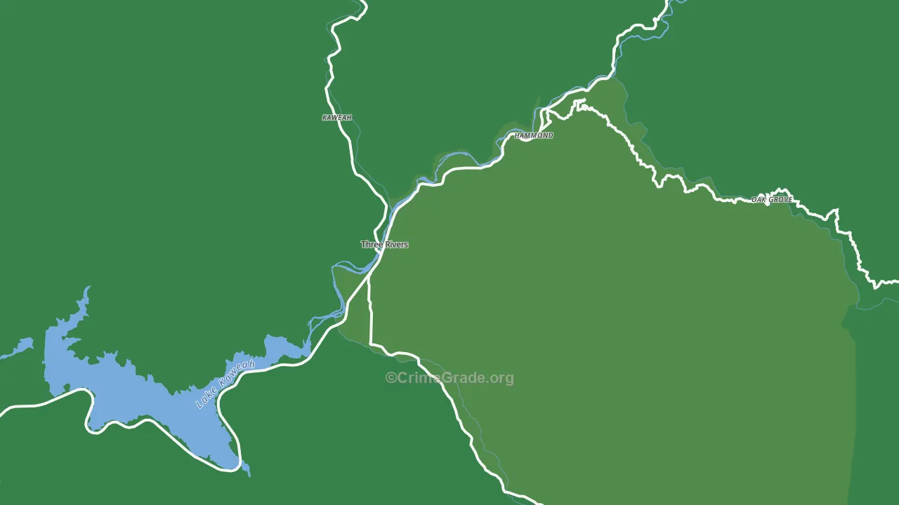 Three Rivers, CA Map of Vehicle Theft Rates
