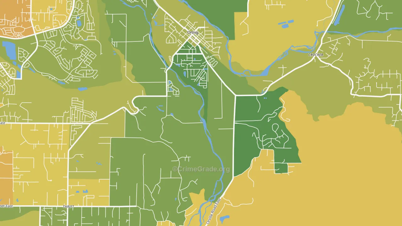 Thrift, WA Map of Vehicle Theft Rates