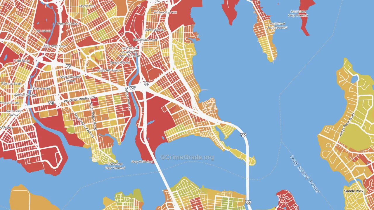 Throgs Neck-Edgewater Park, Bronx, NY Map of Vehicle Theft Rates