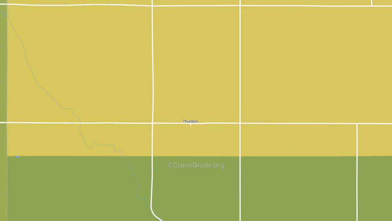 Thurston, NE Map of Vehicle Theft Rates