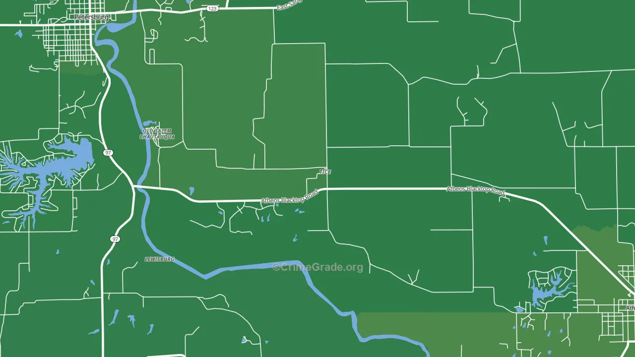 Tice, IL Map of Vehicle Theft Rates
