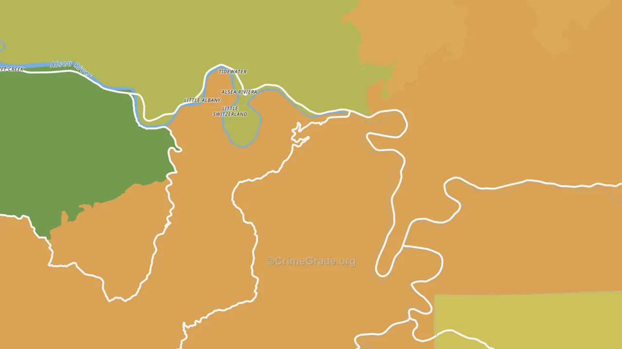 Tidewater, OR Map of Vehicle Theft Rates