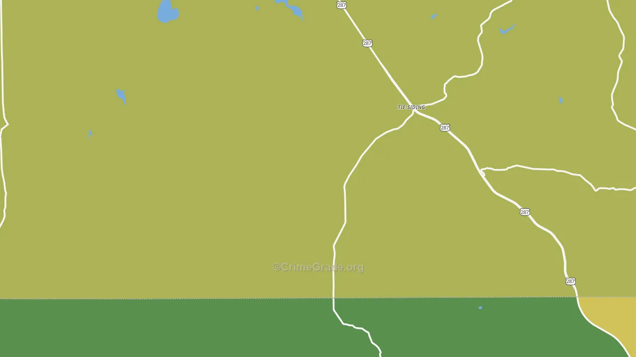 Tie Siding, WY Map of Vehicle Theft Rates