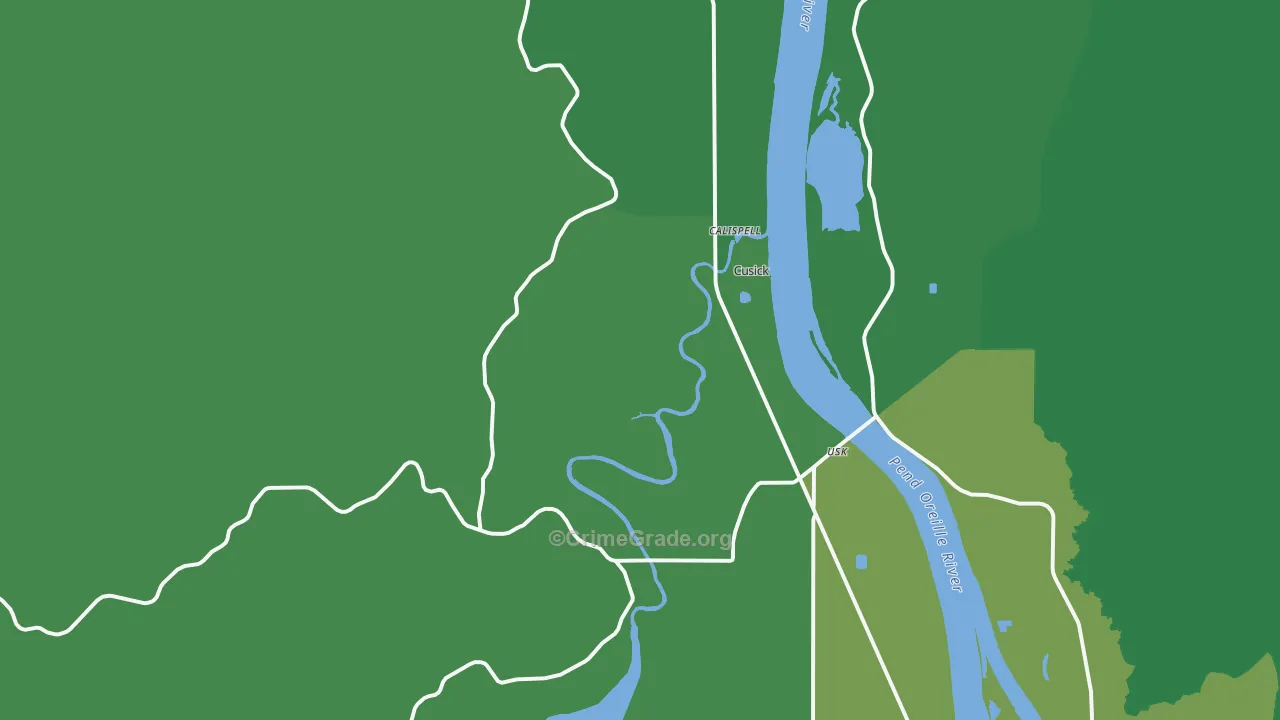 Tiger, WA Map of Vehicle Theft Rates