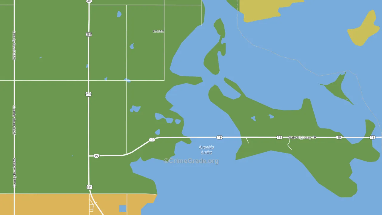 Tilden, ND Map of Vehicle Theft Rates