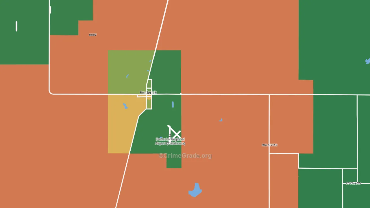 Tillman County, OK Map of Vehicle Theft Rates