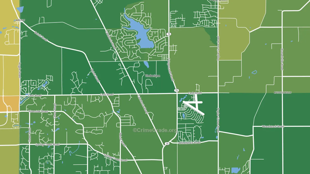 Timberlane, IL Map of Vehicle Theft Rates