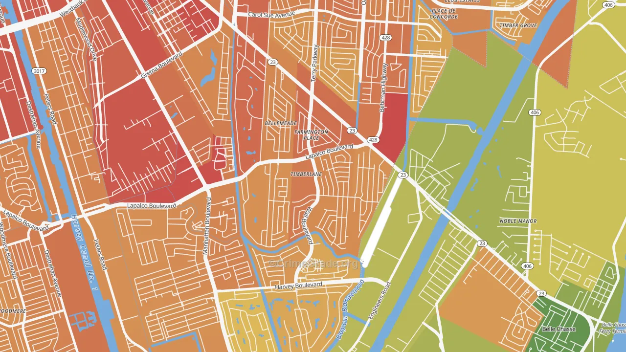 Timberlane, LA Map of Vehicle Theft Rates