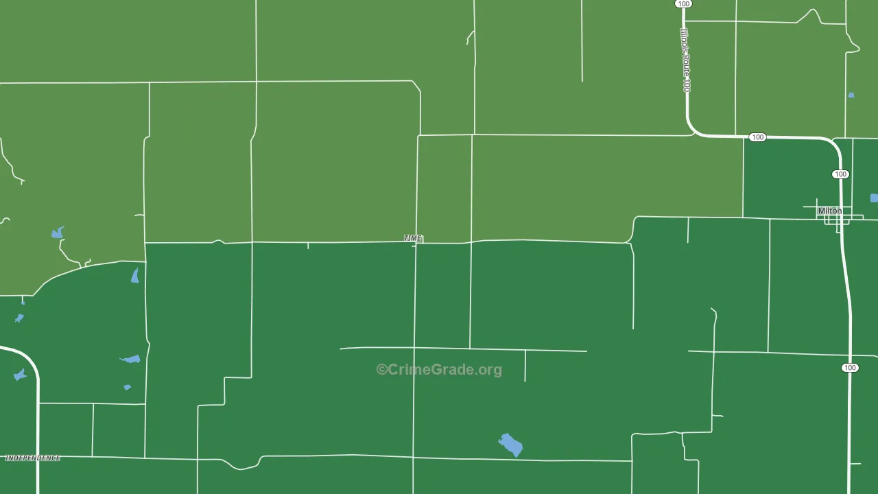 Time, IL Map of Vehicle Theft Rates