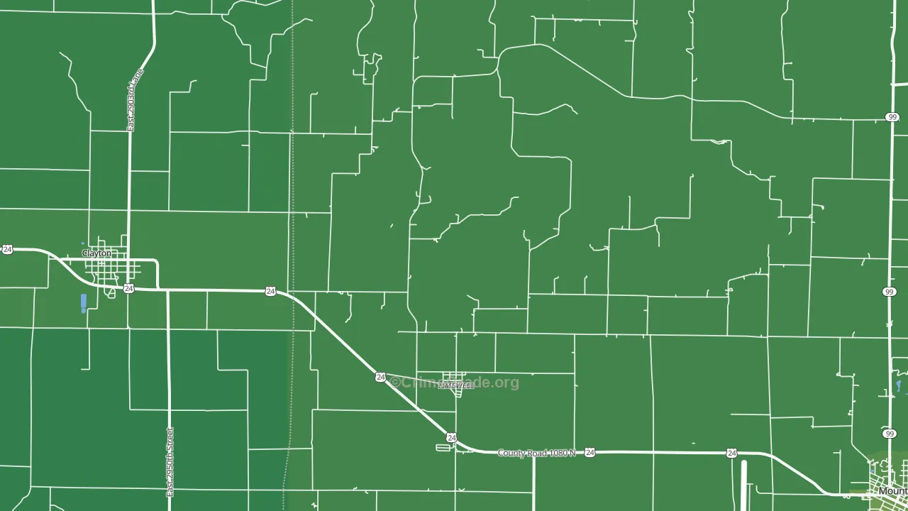 Timewell, IL Map of Vehicle Theft Rates