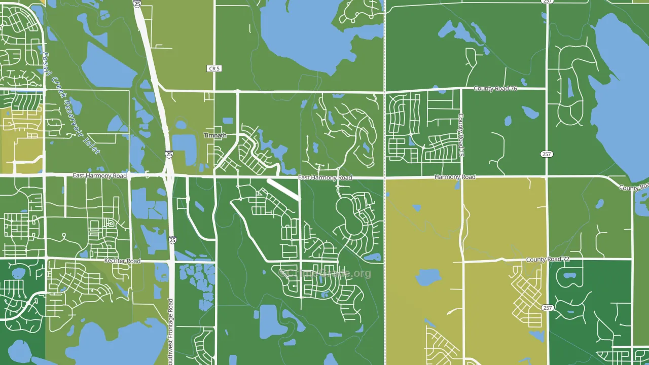 Timnath, CO Map of Vehicle Theft Rates