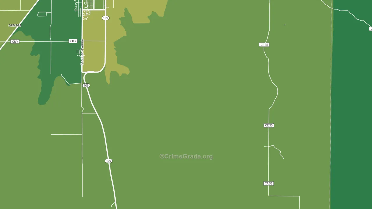 Timpas, CO Map of Vehicle Theft Rates