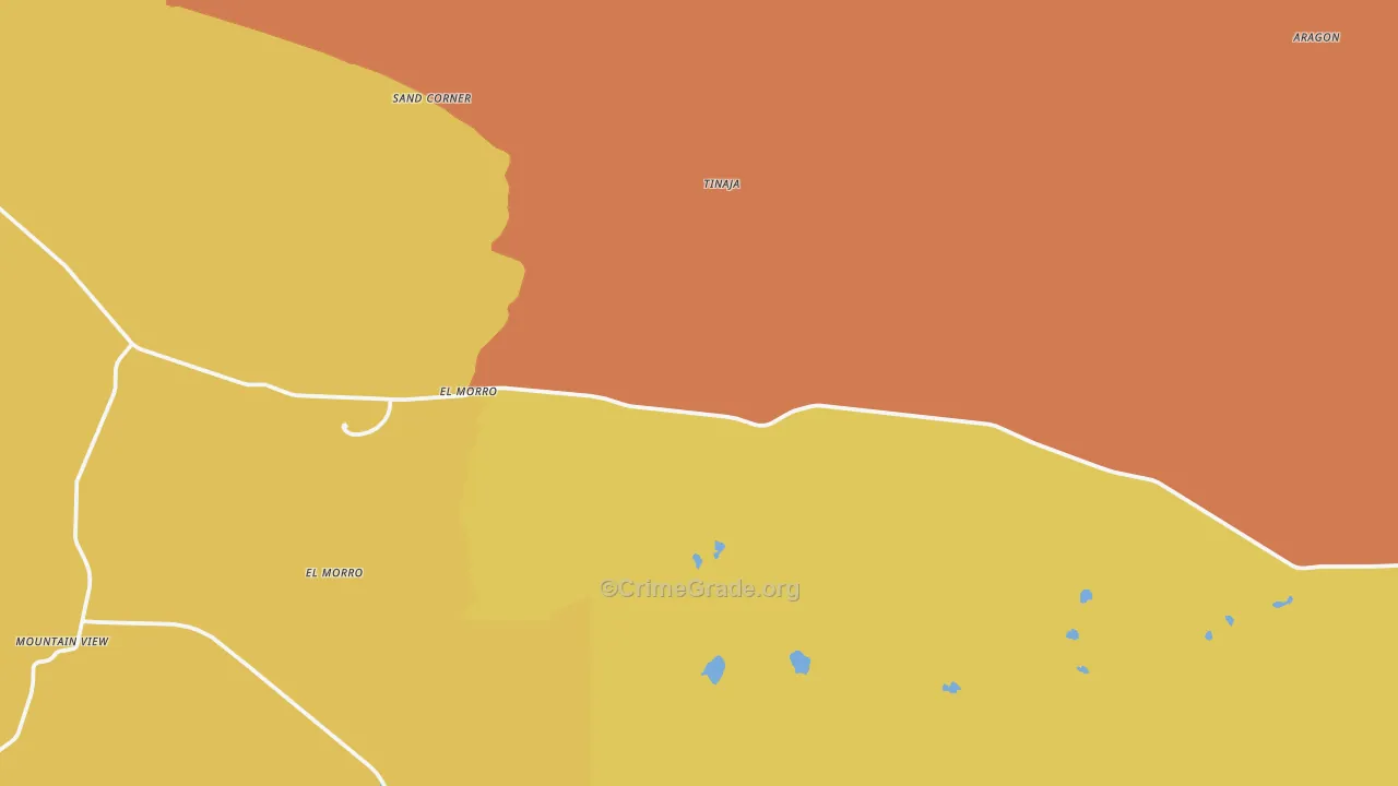 Tinaja, NM Map of Vehicle Theft Rates