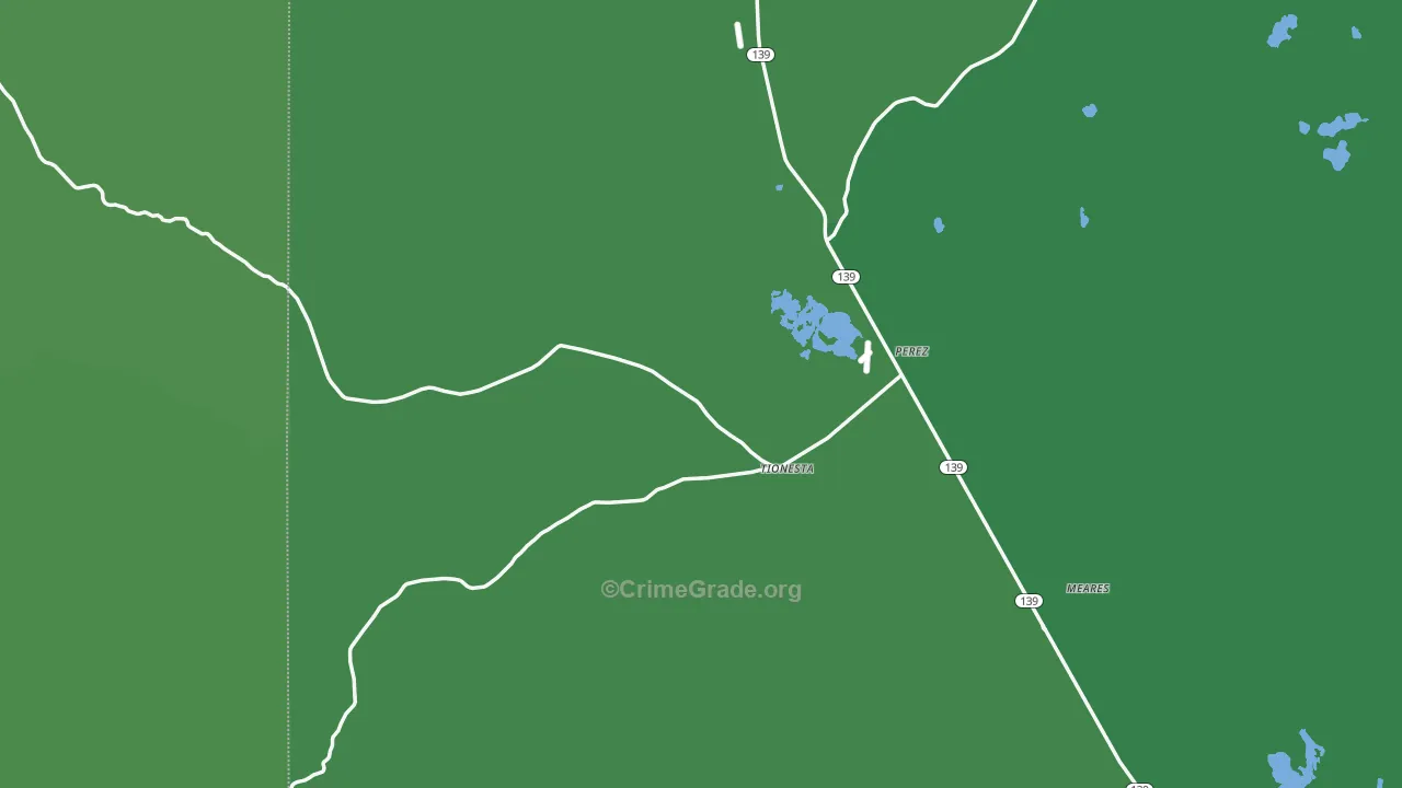 Tionesta, CA Map of Vehicle Theft Rates
