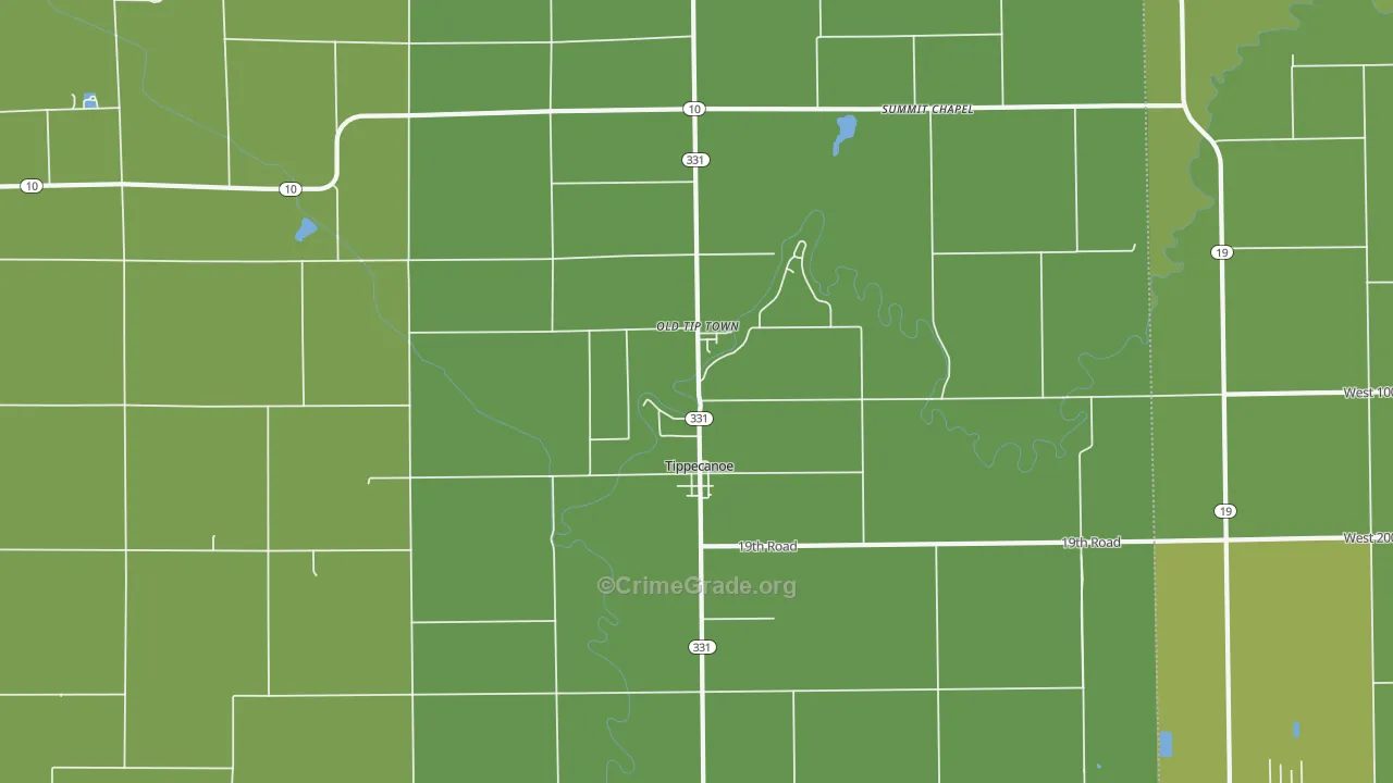 Tippecanoe, IN Map of Vehicle Theft Rates