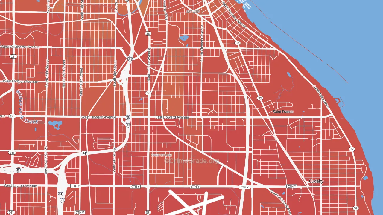 Tippecanoe, Milwaukee, WI Map of Vehicle Theft Rates