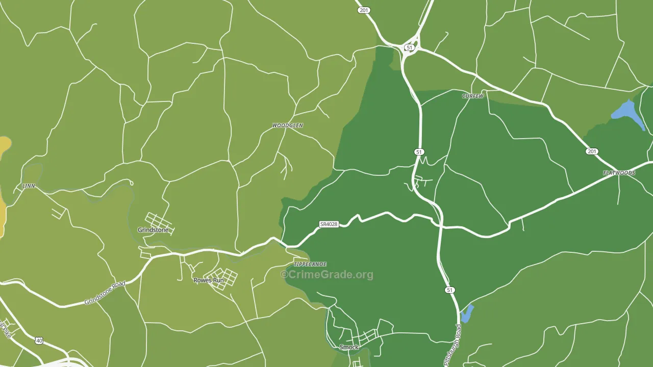Tippecanoe, PA Map of Vehicle Theft Rates
