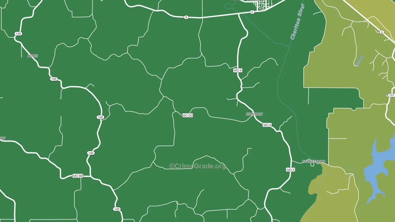 Tipperary, MO Map of Vehicle Theft Rates