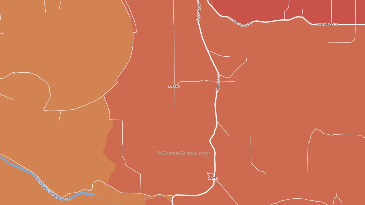 Tippo, MS Map of Vehicle Theft Rates