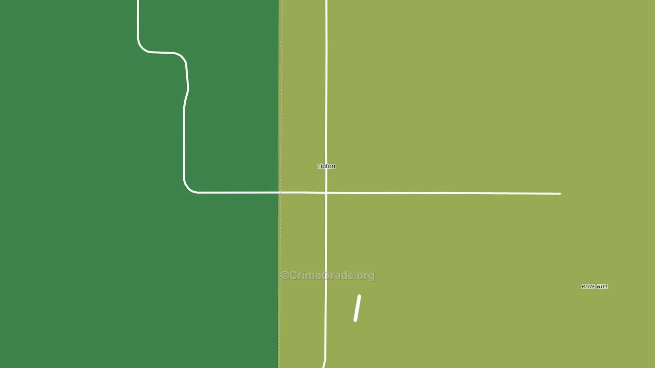 Tipton, KS Map of Vehicle Theft Rates