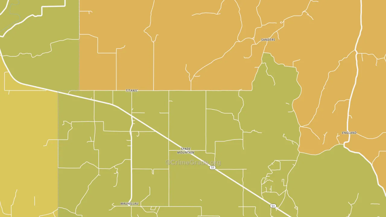 Titanic, OK Map of Vehicle Theft Rates