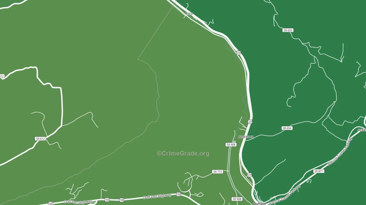 Tito, VA Map of Vehicle Theft Rates