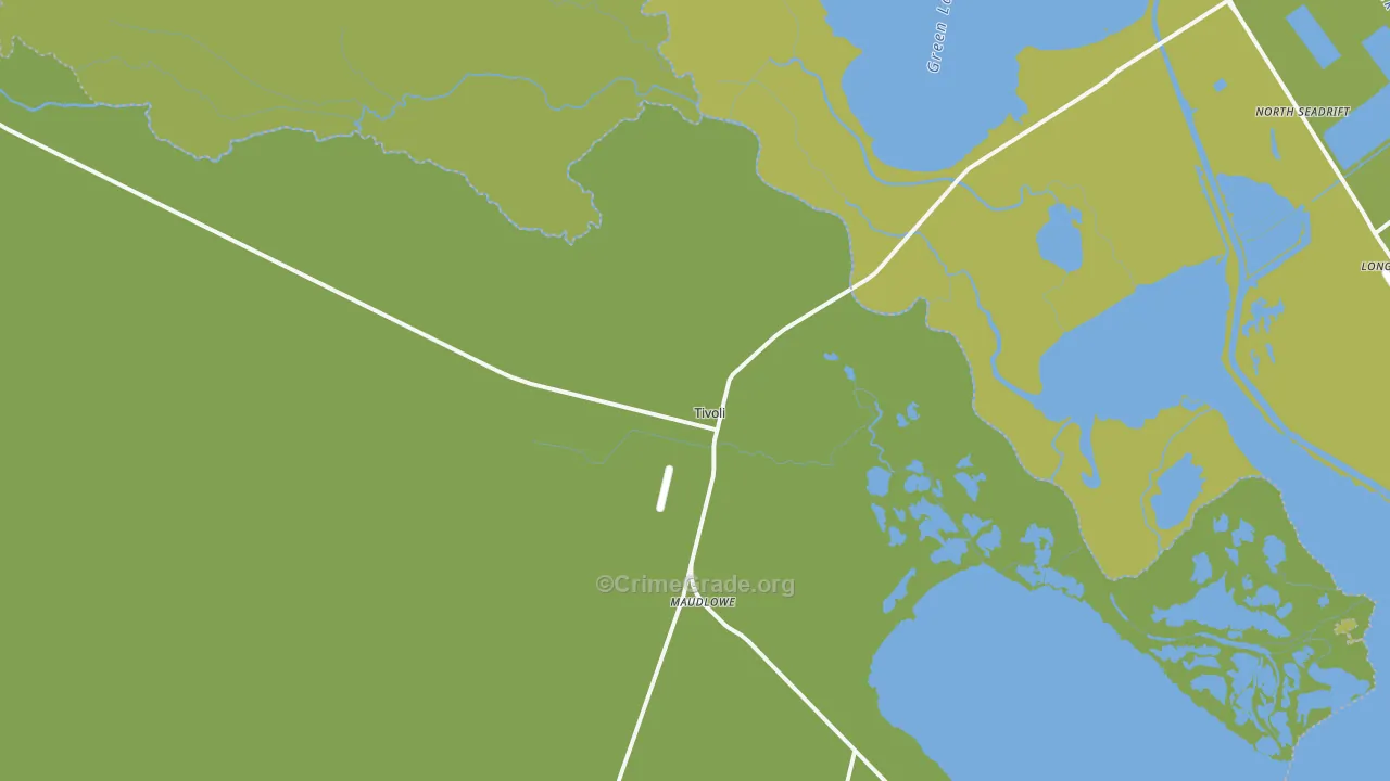 Tivoli, TX Map of Vehicle Theft Rates