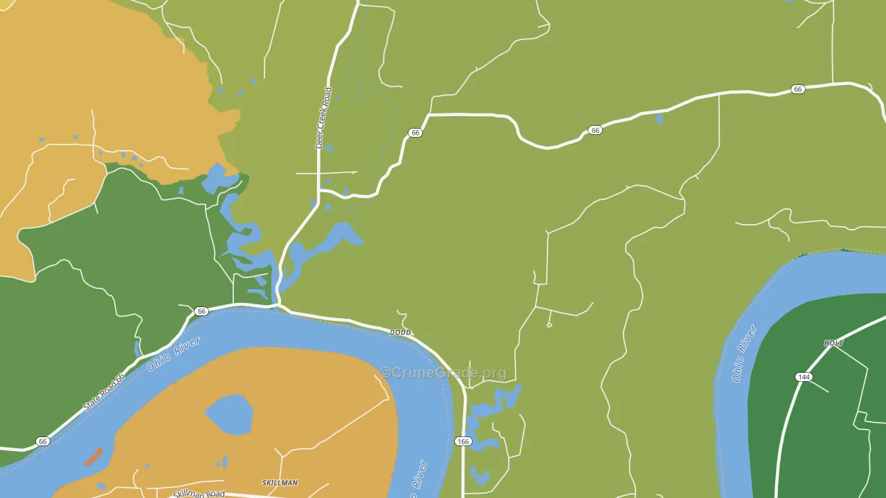 Tobinsport, IN Map of Vehicle Theft Rates