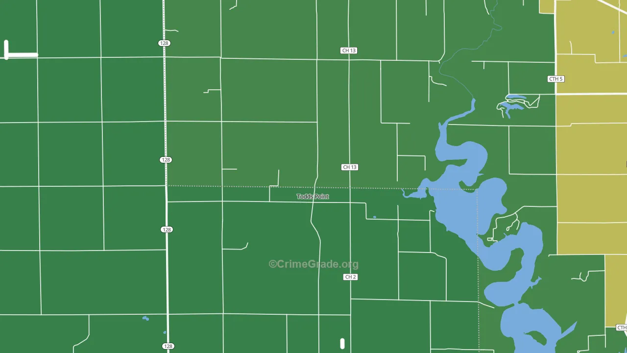 Todds Point, IL Map of Vehicle Theft Rates