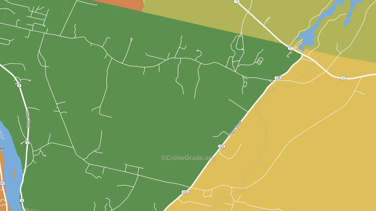Togus, ME Map of Vehicle Theft Rates