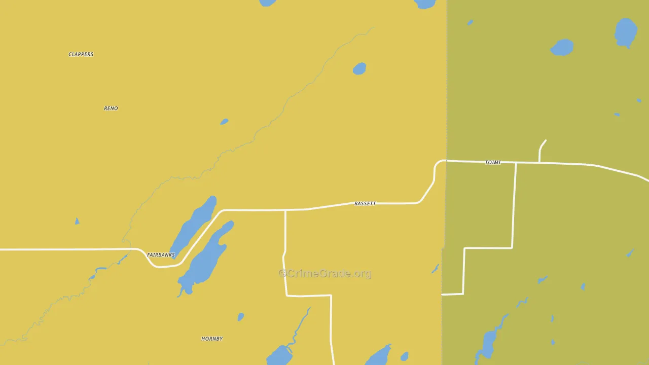 Toimi, MN Map of Vehicle Theft Rates