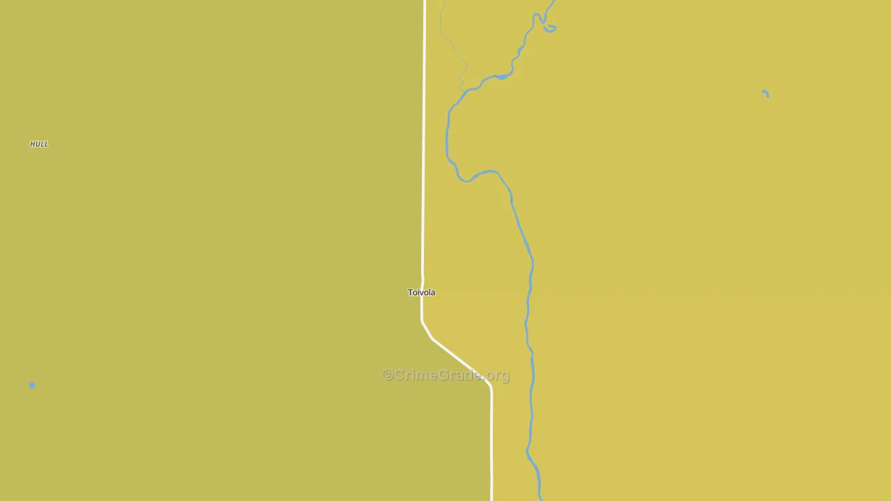 Toivola, MN Map of Vehicle Theft Rates