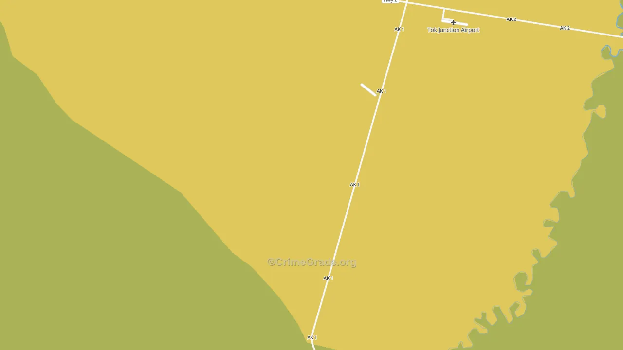 Tok, AK Map of Vehicle Theft Rates