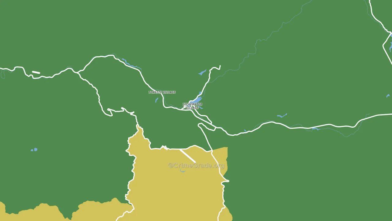 Toketee Falls, OR Map of Vehicle Theft Rates