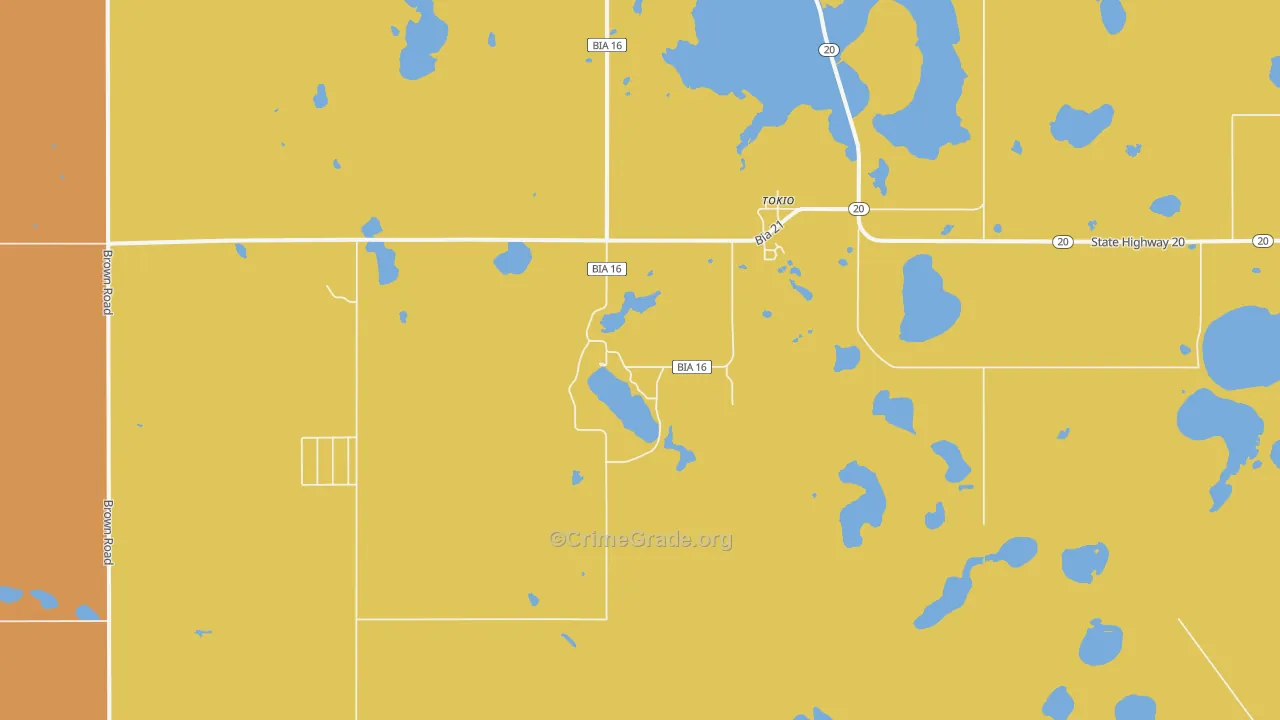 Tokio, ND Map of Vehicle Theft Rates