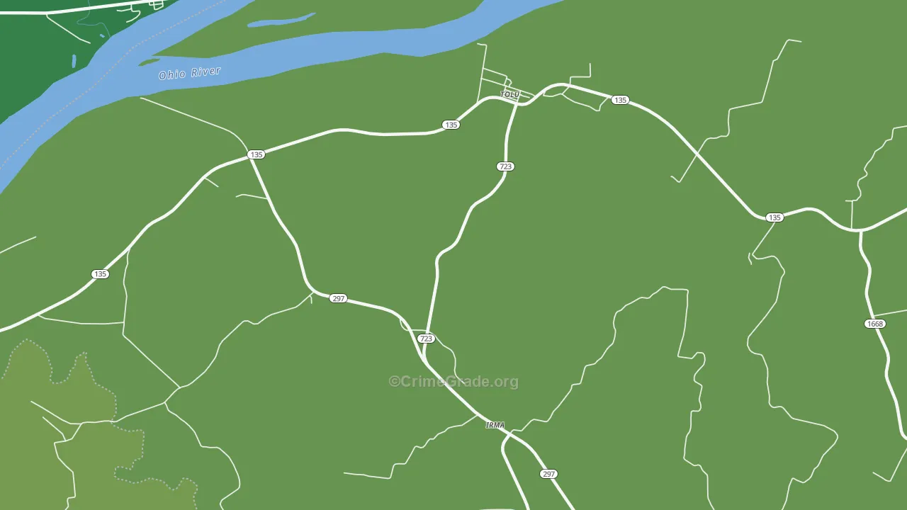 Tolu, KY Map of Vehicle Theft Rates