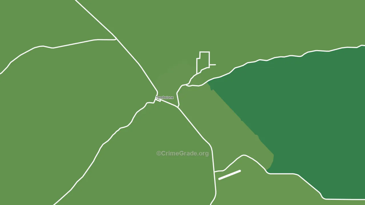 Tombstone, AZ Map of Vehicle Theft Rates
