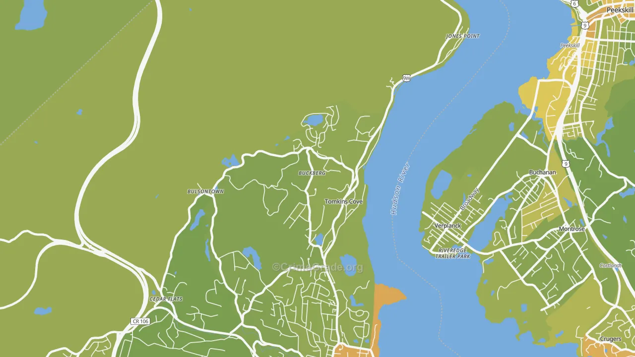 Tomkins Cove, NY Map of Vehicle Theft Rates