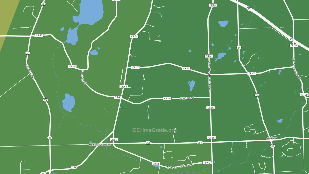 Tomlinson Corners, NY Map of Vehicle Theft Rates