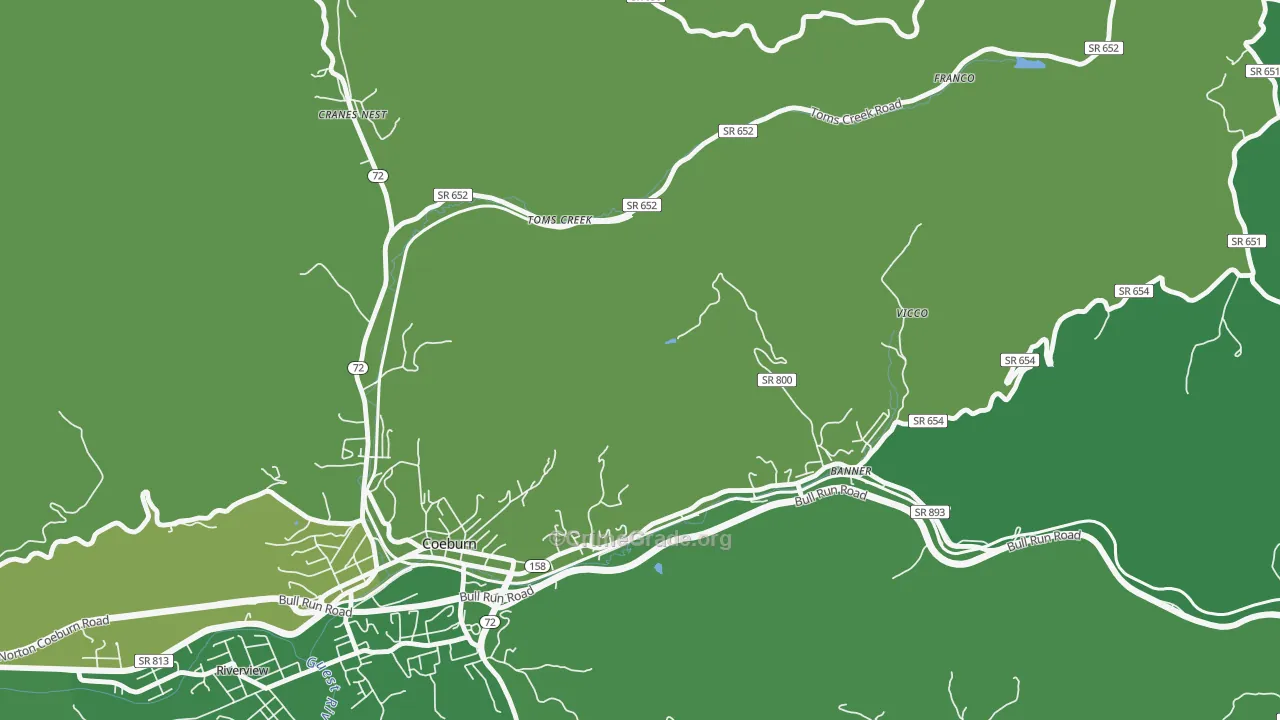 Toms Creek, VA Map of Vehicle Theft Rates