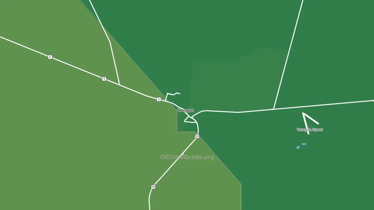 Tonopah, NV Map of Vehicle Theft Rates