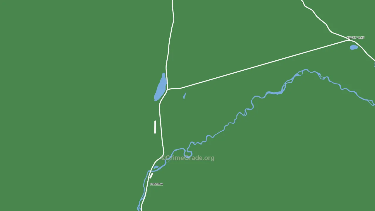 Tonsina, AK Map of Vehicle Theft Rates