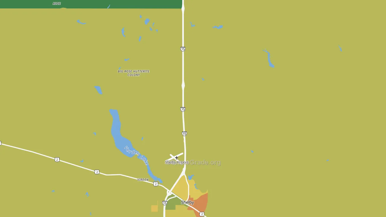 Toole County, MT Map of Vehicle Theft Rates
