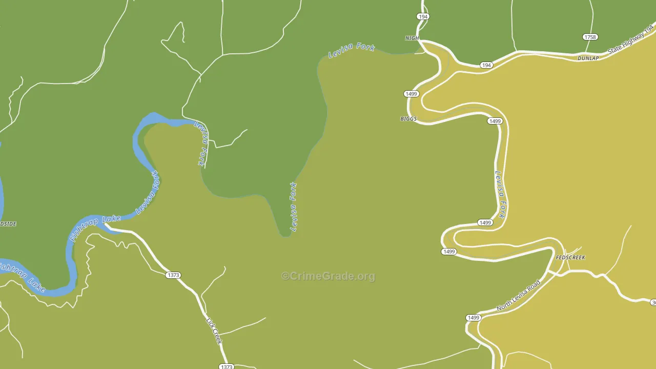 Toonerville, KY Map of Vehicle Theft Rates