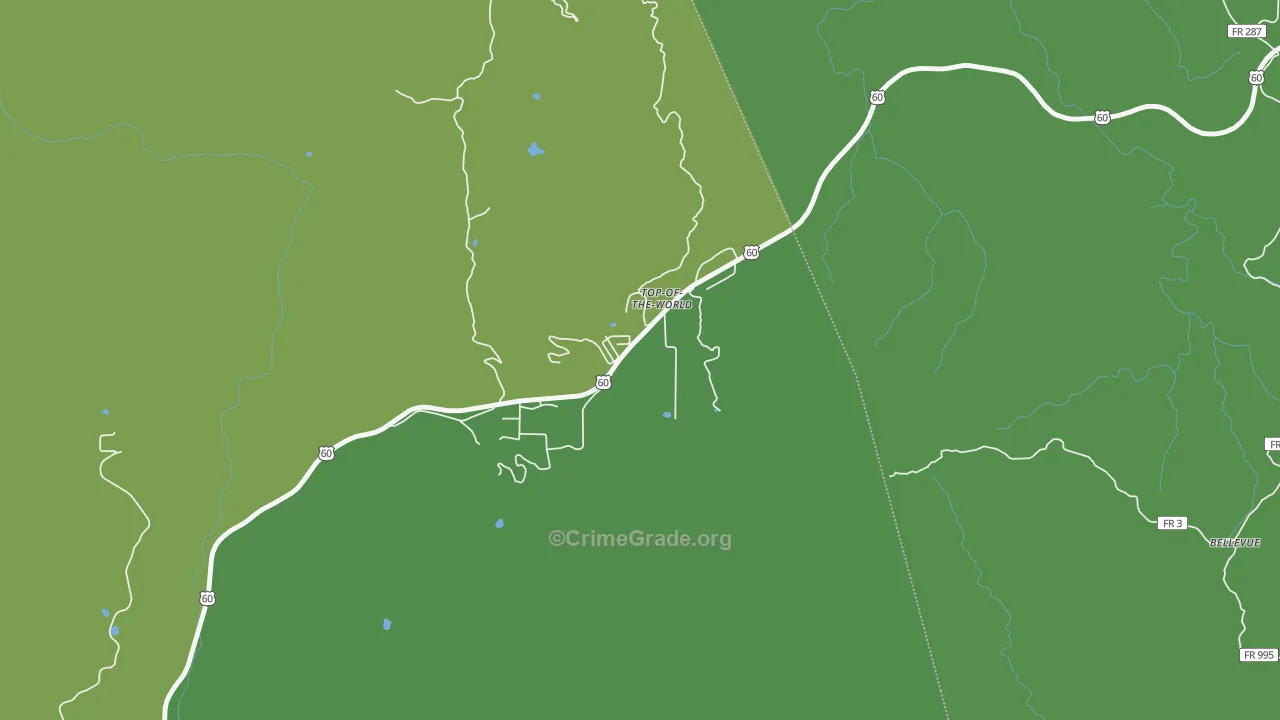 Top-of-the-World, AZ Map of Vehicle Theft Rates