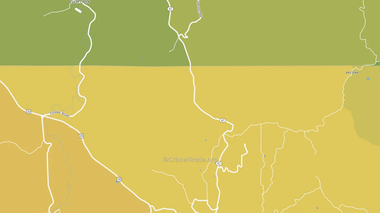 Tophill, OR Map of Vehicle Theft Rates