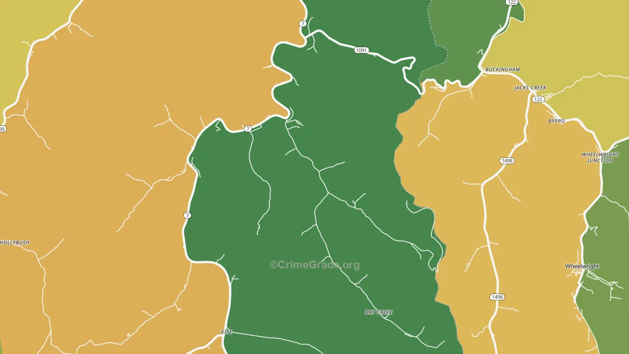 Topmost, KY Map of Vehicle Theft Rates
