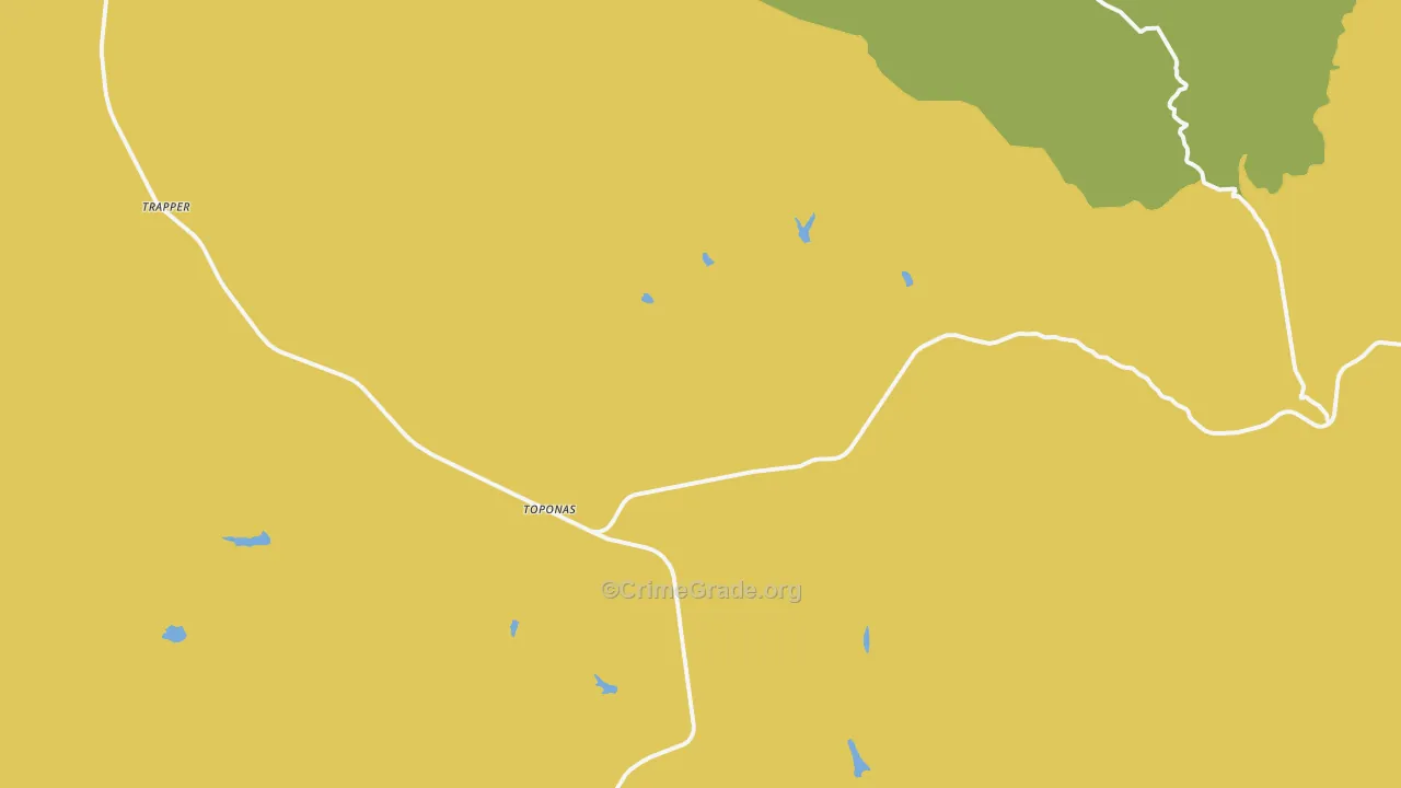 Toponas, CO Map of Vehicle Theft Rates